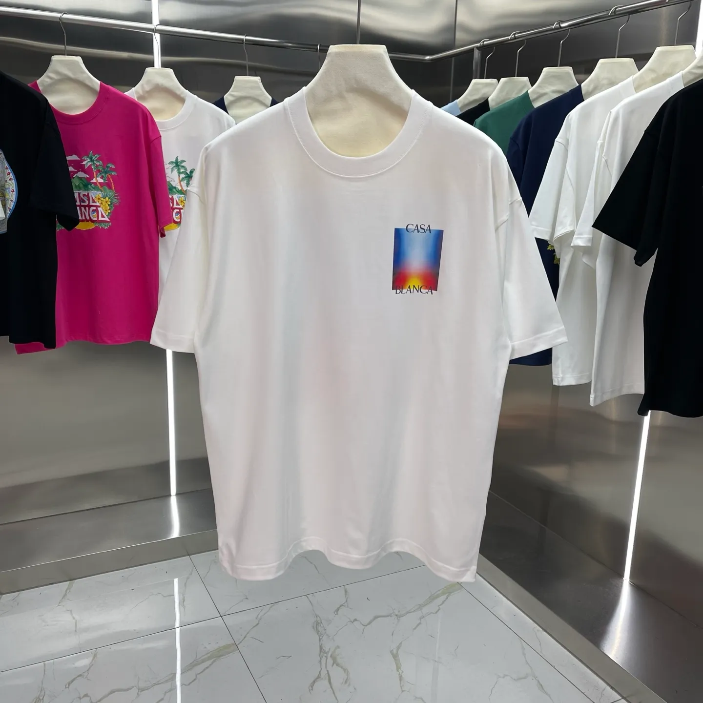 25ss New Arrival Casablanca Classic Series T ～ ， ， 。 ， Classic ， In Stock ！ ：White Black Royal Blue Red Size：S M L XL XXL